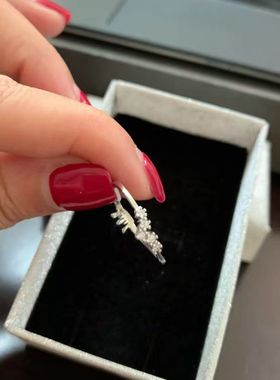 新款17号时尚指环指围白金色锆石