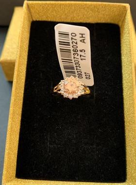 17号玫瑰金色欧美风钻石戒指