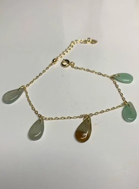 传统中国风优雅奢华翡翠多吊坠手链全新女式时尚精致手饰支持复检