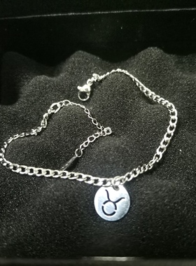 字母圆牌手脚链男女潮牌欧美嘻哈女生情侣百搭男款吊坠配饰挂坠