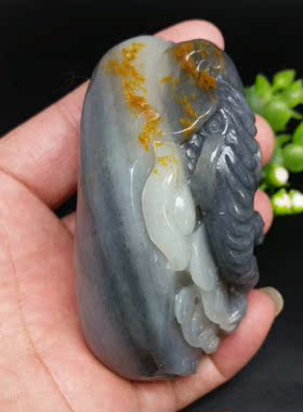 青花籽料封侯拜相证书和田玉原石