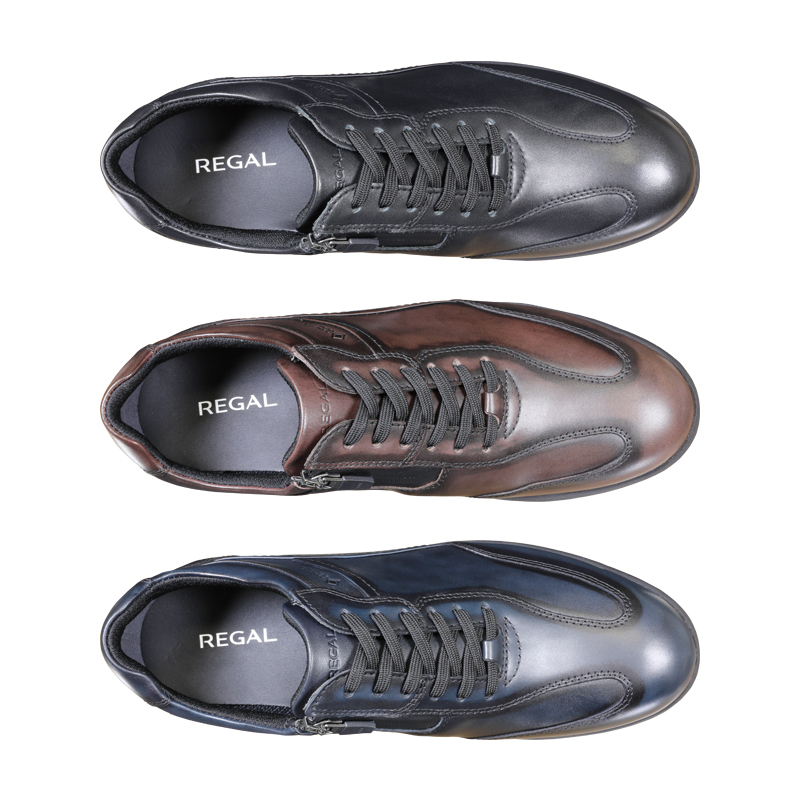 REGAL丽格2025新品82JL男士GTX防水宽楦舒适带拉链休闲皮鞋松糕鞋 - 图1