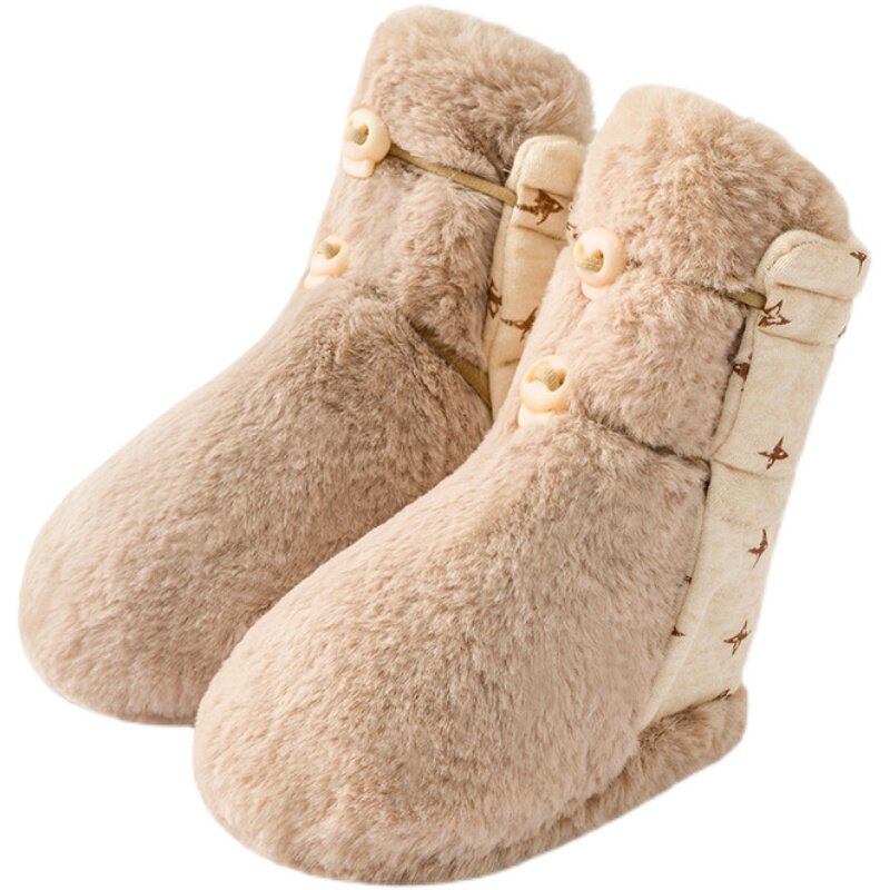 婴儿鞋子0一1岁冬季加绒加厚新生宝宝防掉软底保暖棉鞋不掉毛毛鞋