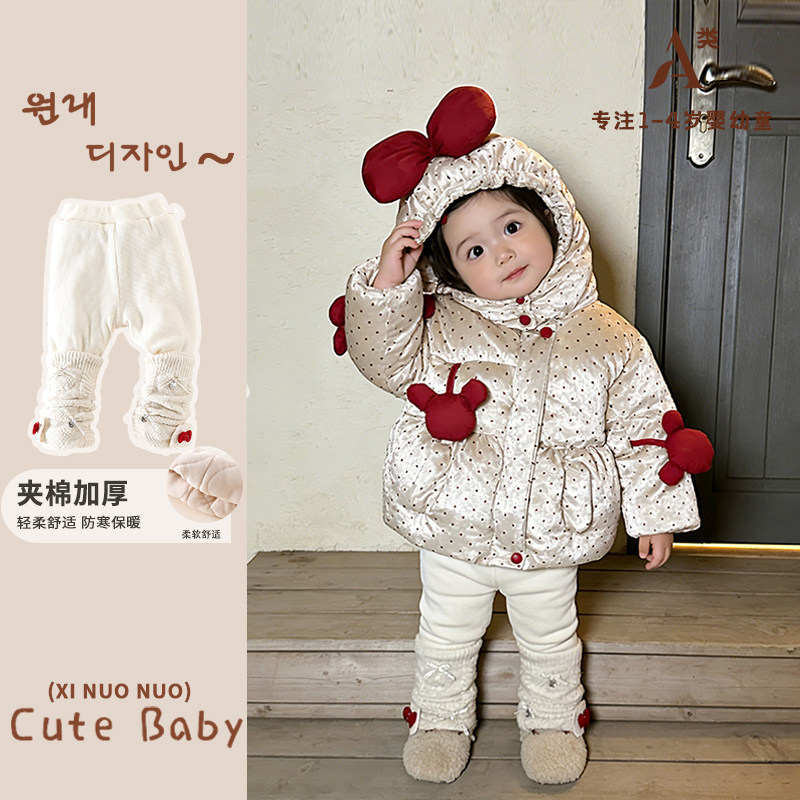 女童夹棉加厚裤子冬款2025新款婴幼儿宝宝洋气保暖打底裤夹棉棉裤,淘宝优惠券,粉丝福利购,淘宝优惠卷