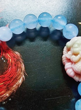 灵之缘 神话民俗文创 鲛人海蓝宝 人鱼公主手链手串 灵感手工定制