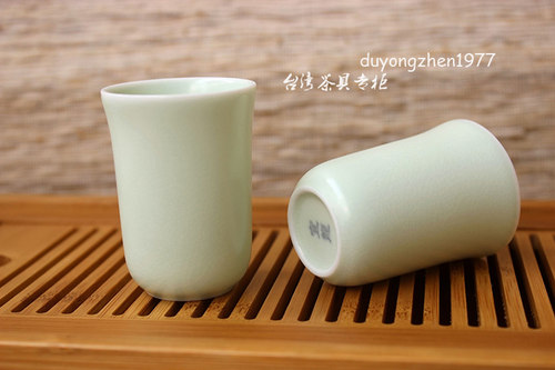 EILONG/宜龙茶具正品老款 仿宋汝窑粉青釉闻香杯茶杯酒杯开片 - 图1