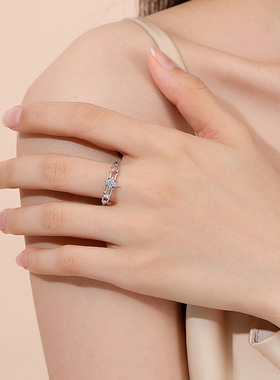 英国 【设计师】Cookie Kiss八芒星高级感戒指女镶钻轻奢风食指戒