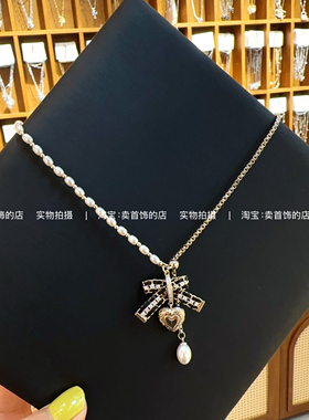 新款蝴蝶结项链女轻奢小众设计感锁骨链高级感颈链配饰