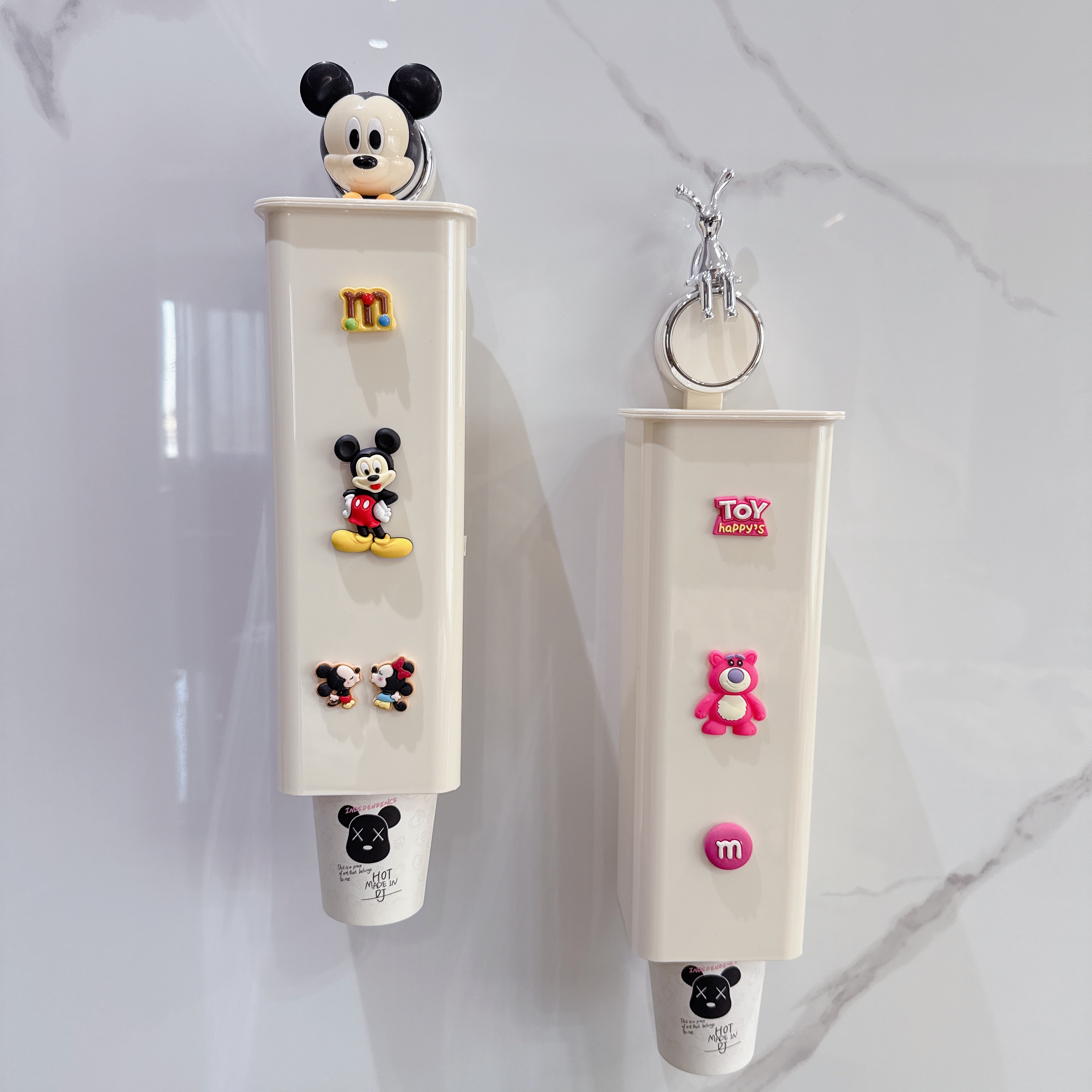 吸盘一次性杯子取杯器壁挂式自动纸杯架水杯收纳神器饮水机置物架 - 图1