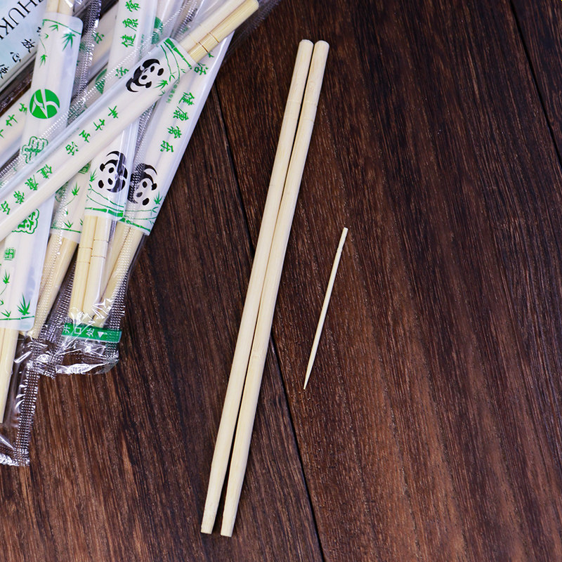 方便筷带牙签一次性竹筷子粗圆筷卫生筷快餐外卖打包整箱便宜包邮_虎窝淘