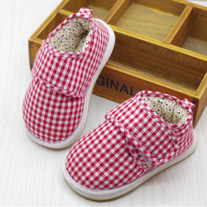 儿童手工棉花鞋加厚保暖冬季男女宝防滑千层底吸汗古风格子系带鞋,淘宝优惠券,粉丝福利购,淘宝优惠卷