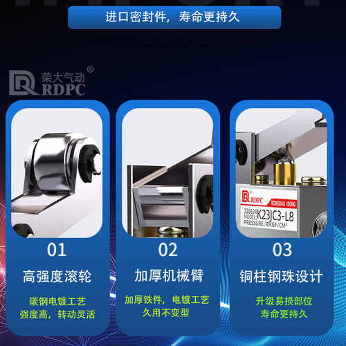 230412/K23JC3-L8/L6滚轮式机械阀JM-07行程气动开关ZBJ-01DF纸杯 - 图2