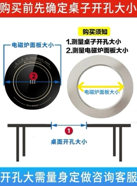 桌面桌孔开大电磁炉平面钢圈加宽平面圈下沉式电磁炉改平面钢圈