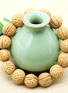桃核脑纹文玩饰品正圆手串包邮