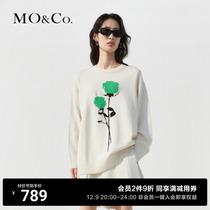 (Beautiful Normian Wool) MOCO2023 Spring new products Rose Floss Embroidered Sweater MBC1SWTT07