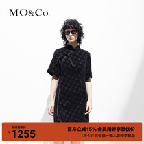(New Chinese) MOCO design sense disc buckle MC old flower jacquard dress MBC1DRS001
