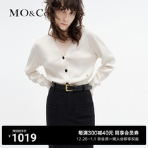 (cotton wool × mountain cashmere) MOCO2023 winter new pint V collar short-knitted sweatshirt MBC4CART06