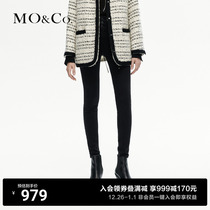 MOCO2023 Winter New Pint High Waist Heavy Leaven Elastic workout small leggings pants rock black jeans MBC4JEN038