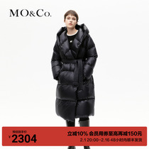 (90% goose down) MOCO2023 Winter New Pine with cap Long Loose Down Clothing Jacket Woman (with belt)