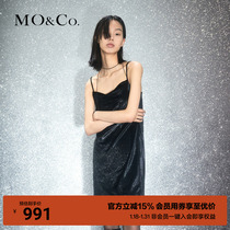 MOCO2023 Winter New Pint Bright Green Onion Velvet Rework Tailoring with dress with dress MBC4DRS010 attached to the dress