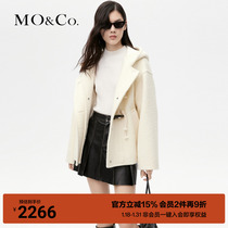 (Beautiful Nowool) MOCO2023 Winter New Pine with cap Short Horn Button Hair coat MBC4COTT05