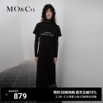 MOCO2024 spring new pint personality signs loose A character long style short sleeve T-shirt dress with dress MBD1DRST08