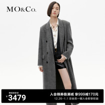 MOCO2023 Winter New Pint Neutral Cushion Shoulder shaped long section with woolen sweater coat MBC4OVC003