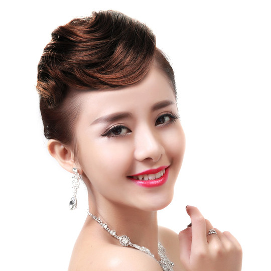 Hairline-covering light natural bangs wig protein silk