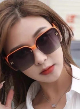 墨镜女高级感太阳镜时尚小香风无框太阳眼镜防紫外线防晒眼镜