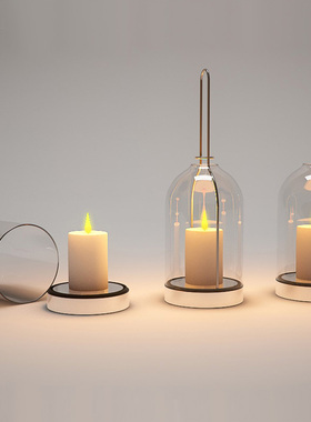 透明玻璃防风蜡烛台摆件