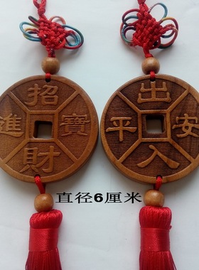 桃木车挂葫芦装饰摆件