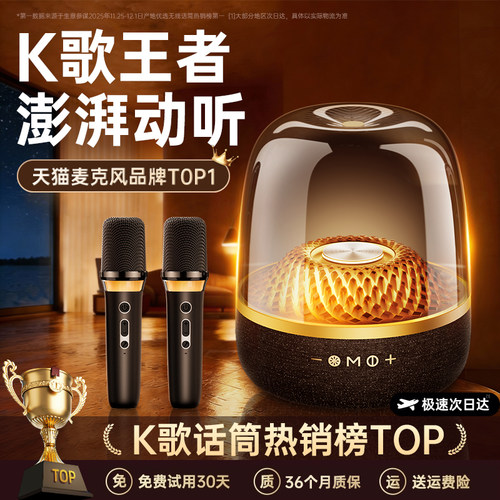 华强北家庭ktv麦克风话筒音响一体唱歌家用k歌音箱套装无线唱歌机 - 图0