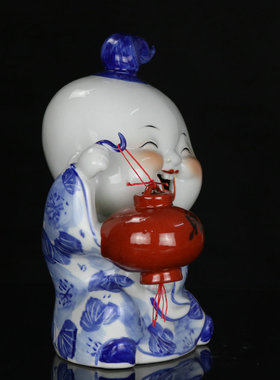 景德镇青花现代中式风陶瓷娃娃