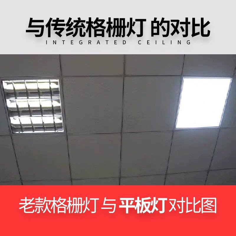 集成吊顶灯600x600led天花板灯嵌入式LED直发光面板灯60x60平板灯-图0