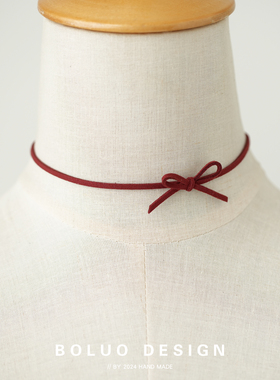 菠萝手作甜酷风蝴蝶结choker