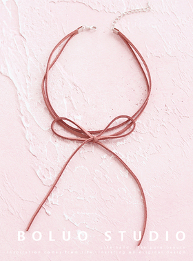 韩国麂皮绒系带蝴蝶结王子文同款