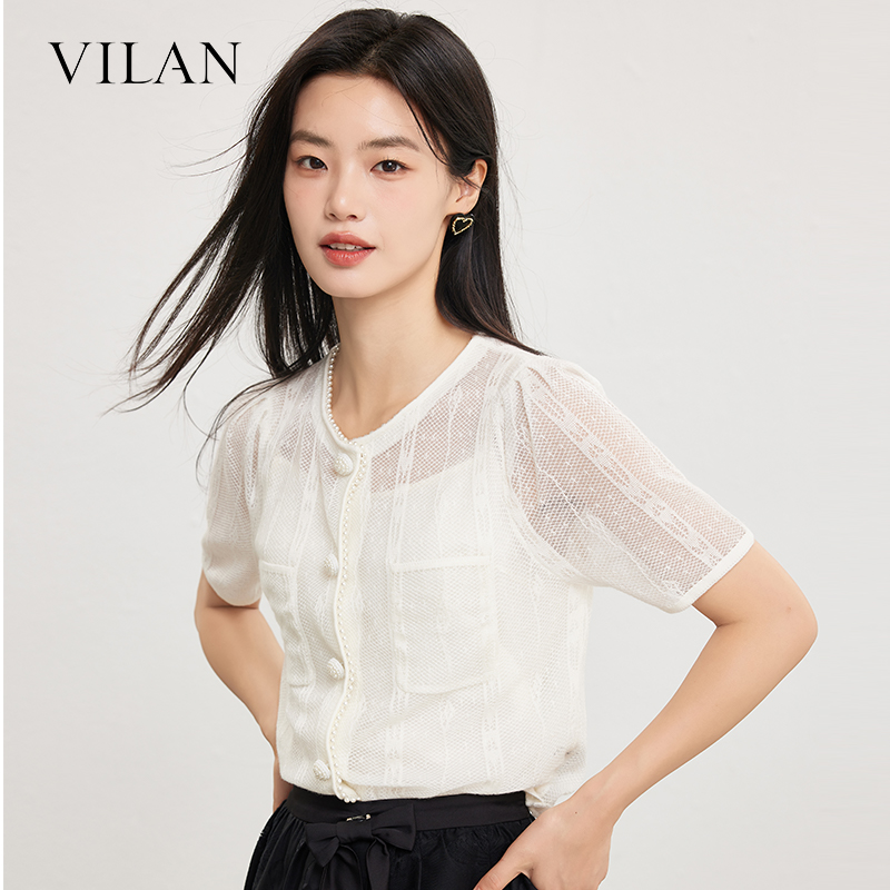 直播福利vilan/慧兰商场款针织衫开衫女L3930MK1 - 图1