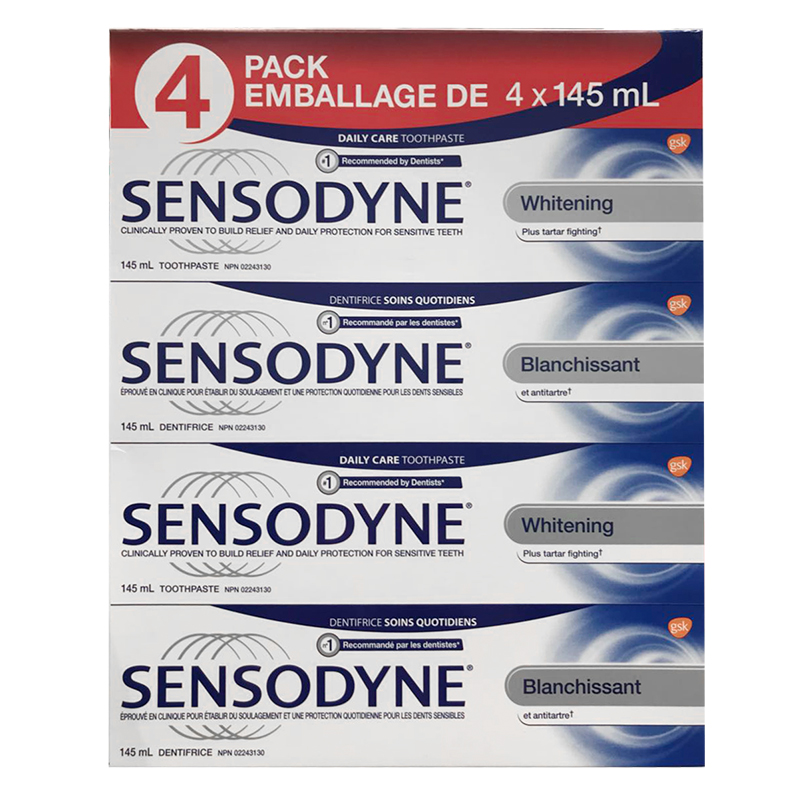 2件减10元加拿大直邮SENSODYNE 舒适达牙膏专业清洁牙齿4x145ml - 图3