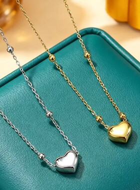 跨境热卖精致通体钛钢炉内18K真金项链女ins网红锁骨链饰品不掉色