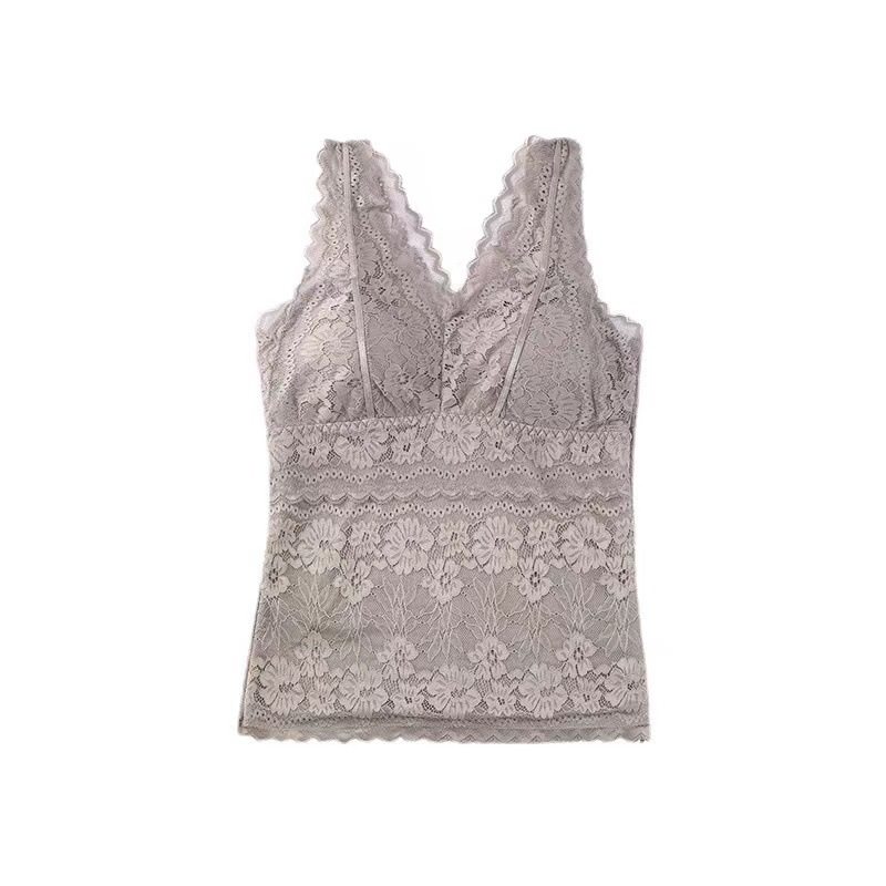 德绒保暖背心V领乳胶杯可拆卸蕾丝美背外穿内搭加绒内衣女可外穿,淘宝优惠券,粉丝福利购,淘宝优惠卷