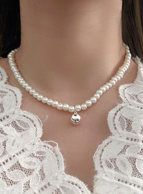 珍珠项链串珠小众设计高级复古个性新潮网红风简约百搭设计新款