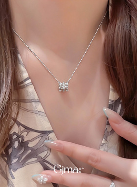 筒纹耀钻 锆石褶皱小蛮腰项链轻奢气质风锁骨链轻奢高级感项饰女