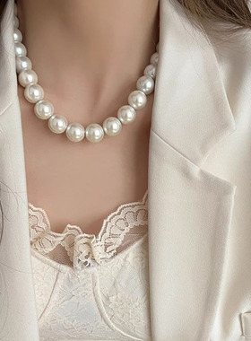法式复古珍珠项链女款轻奢小众设计感高级锁骨链2024新款爆款颈链