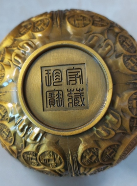 复古浮雕聚宝盆招财摆件工艺品