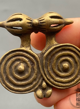 仿古藏传黄铜法器挂件时轮金刚杵挂坠西藏特色男女随身挂件吊坠