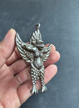 仿古天铁金翅大鹏鸟护法藏式挂件尼泊尔密宗神鸟护身符家用挂饰