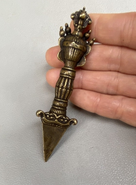 仿古藏式新款黄铜秽迹金刚杵法器密宗手把件男士降魔杵铜随身吊坠