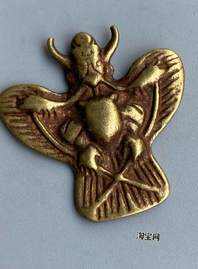 仿古黄铜藏传精品老少见黄铜大鹏鸟挂件金翅大鹏吊坠