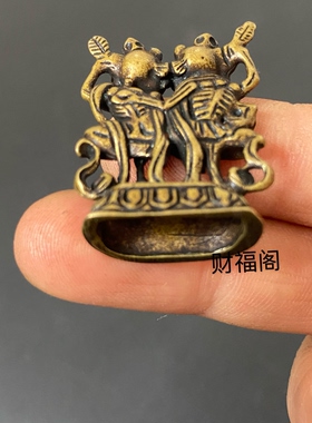 仿古藏式新品黄铜迷你双身尸陀林主挂件吊坠藏区民族风挂件吊坠