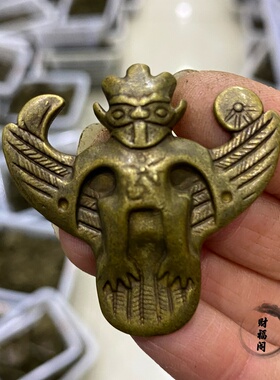仿古藏式黄铜利马铜大鹏鸟项链挂件吊坠文玩随身护法神金翅鸟挂件